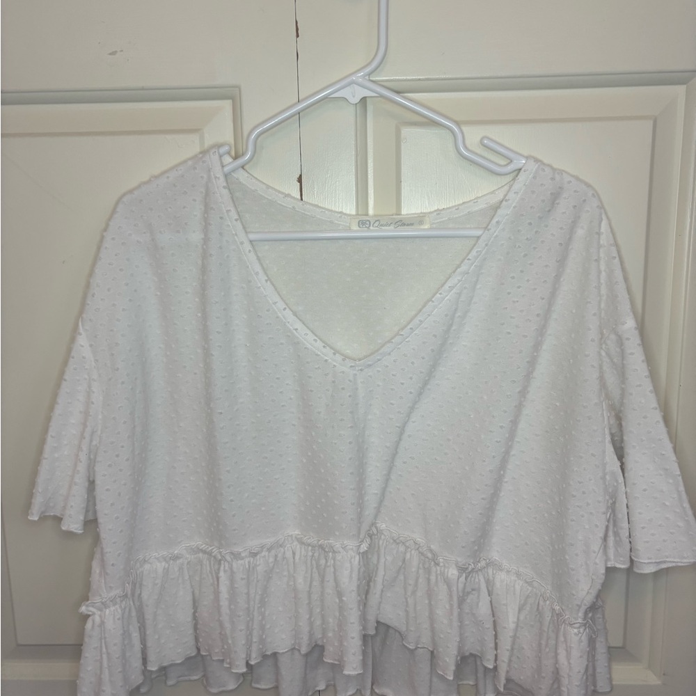 Quiet Storm White Ruffled Tiered Blouse